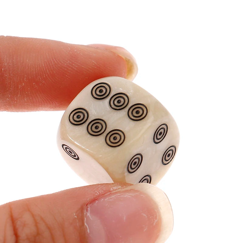 16mm 10pcs Round Corners 6-sided D6 Dice Set Acrylic Ivory Dice For Board Game Entertainment Party Cubes  Accessories