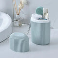 Travel Mouthwash Cup Portable Cute Essential for Business Trips Toothbrush Case with Lid Multifunctional Storage SetB
