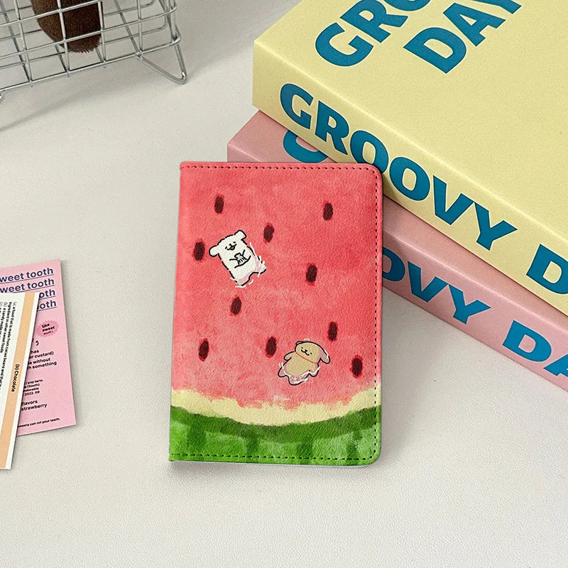 New Graffiti Dog Passport Cover Passport Holder Women Travel Accessories Portable ID Ticket Storage Bank Card Passport Wallet