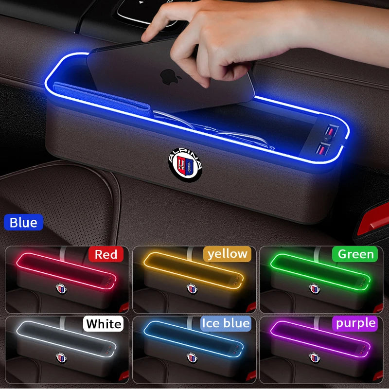 For ALPINA B3 B4 B5 B7 B8 D3 D4 D5 XD3 XD4 XB7 G05 G10 G20 G30 G60 G82 E60 E87 E92 F10 F20 F30 Car Seat Gap Festoon Storage Box