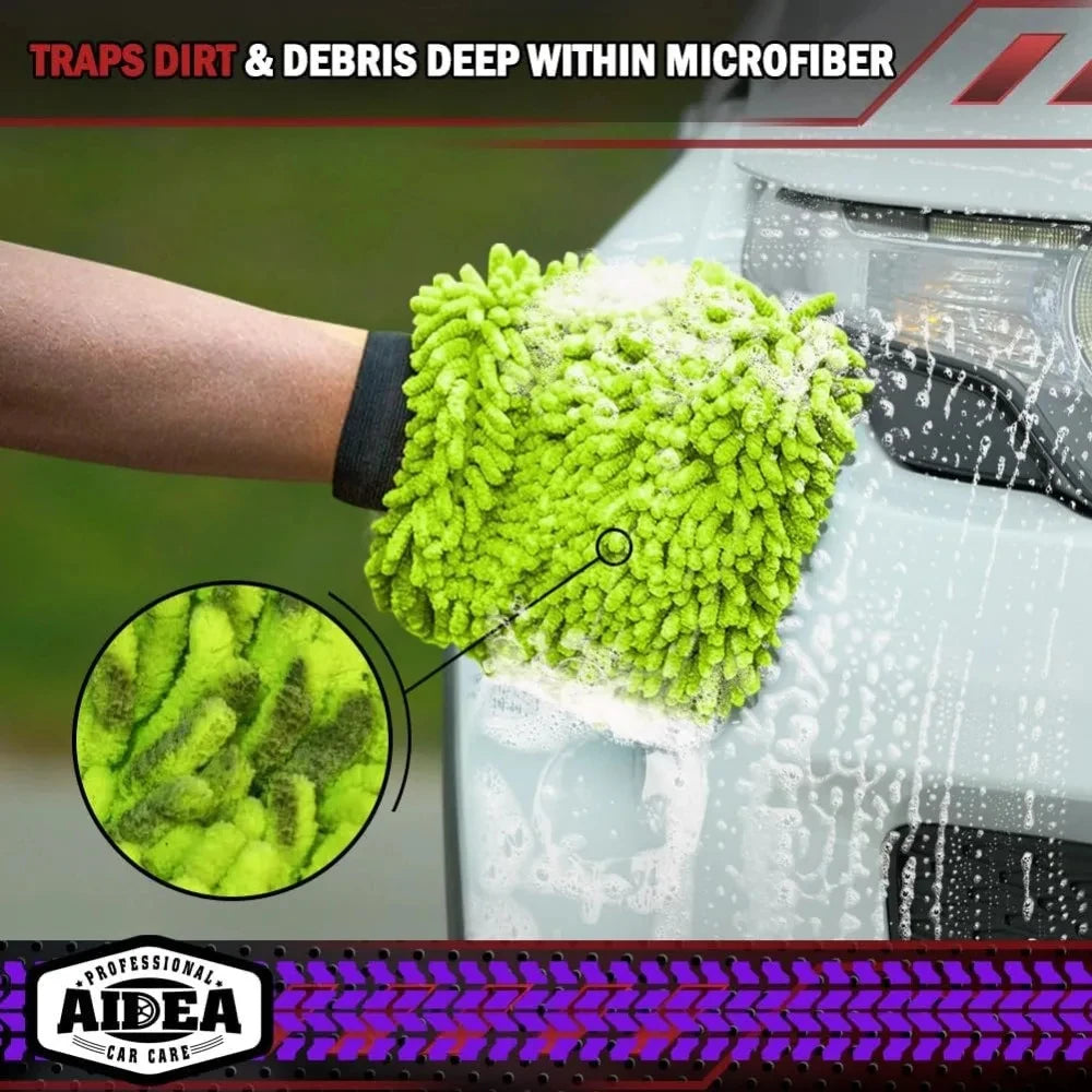 1/2-piece set Electric Bicycle Car cleaning microfiber Soft Anti-scratch for Car Wash Multifunction Thick Cleaning Glove