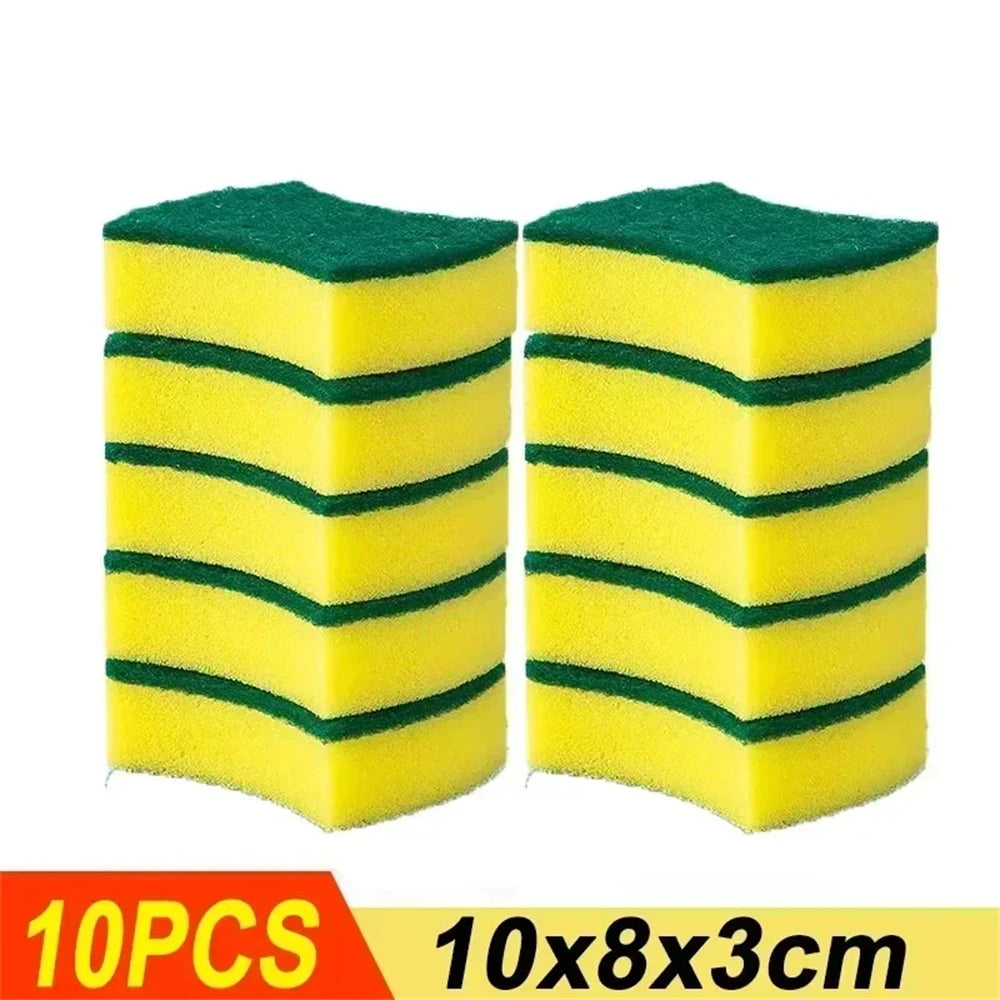 10-100PCS Non-Scratch Cleaning Scrub Sponges Kitchen Dish Sponge Scouring Pad For Washing Dishes Pots Pan Glass Sink Bathroom