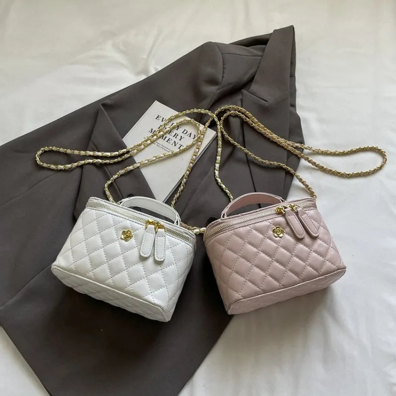 Luxury Original Diaper Bag Fashionable Square Design Leather Crossbody Shoulder Bag Large Capacity Elegant Tote Messenger