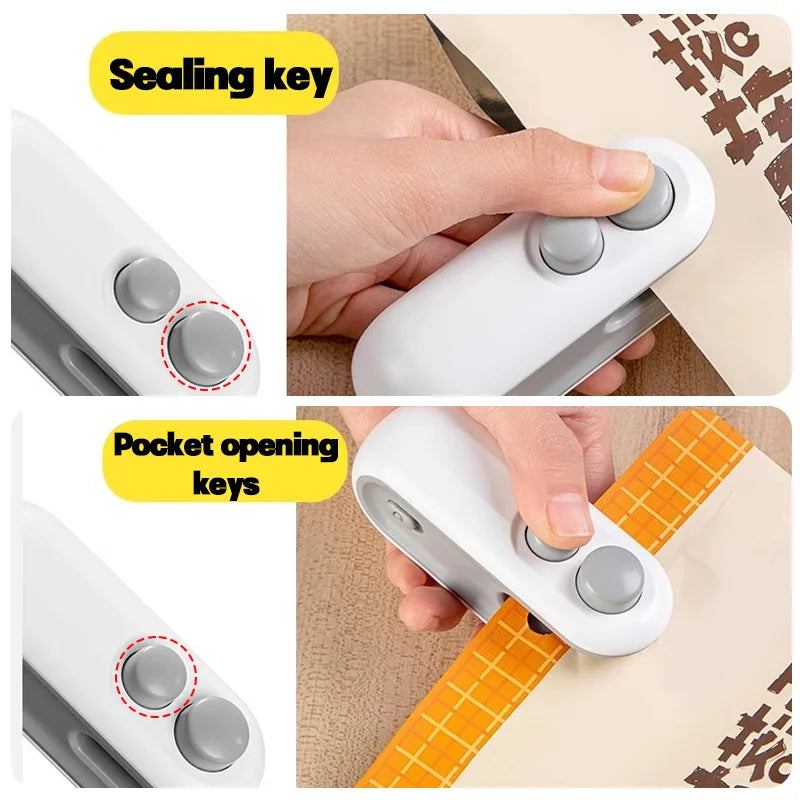 Mini Heat Bag Sealing Machine Portable Plastic Bag Clip Sealing Machine Package Sealer Bags Food Packaging Heat Sealer