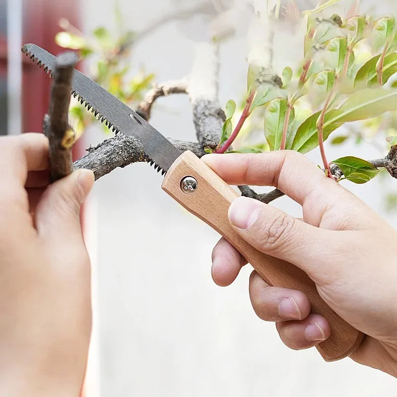 Folding Mini Hand Saw Non-slip Wooden Handle Pull Foldable Saw Flush Cut Trim Saw For Handsaw Woodworking Plastic Cutting Tool