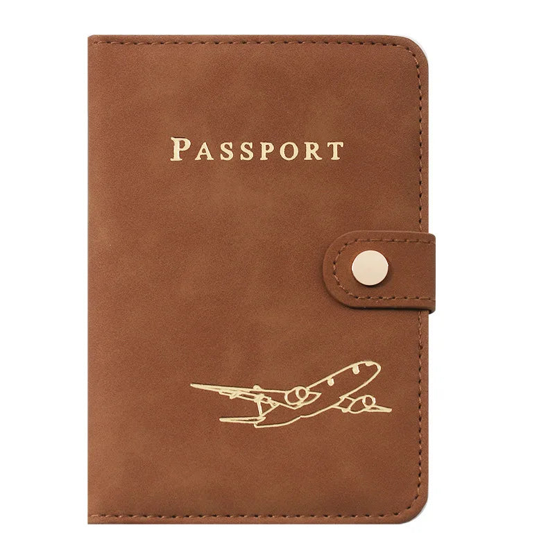 Leather Passport Holder Covers Case Waterproof Travel Credit Card Wallet Cute Passport Book for Women/Men Buckle Passport Cover