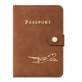 Leather Passport Holder Covers Case Waterproof Travel Credit Card Wallet Cute Passport Book for Women/Men Buckle Passport Cover
