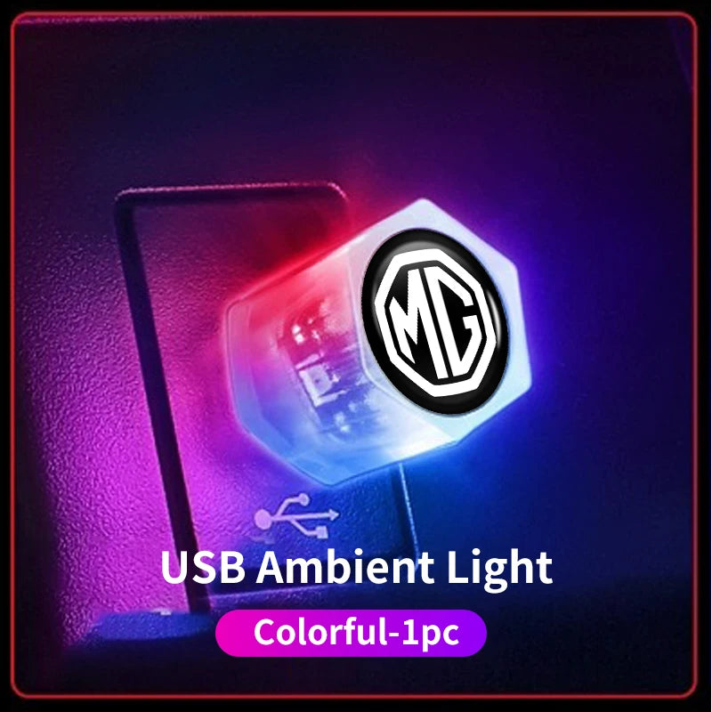 Car USB Ambient Light Mini LED Night Lamp Lighting Plug Accessories For Morris Garages MG 3 5 6 7 HS ZS GS Hector TF GT ZR RX5 R