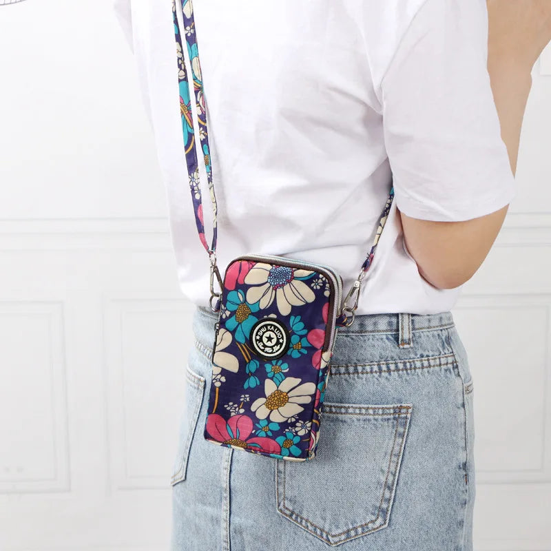 Casual Small Women Shoulder Bag Crossbody Zipper Mobile Phone Bag Lady  Multifunction Handbag Female Wrist Bag Purse Women Pouch