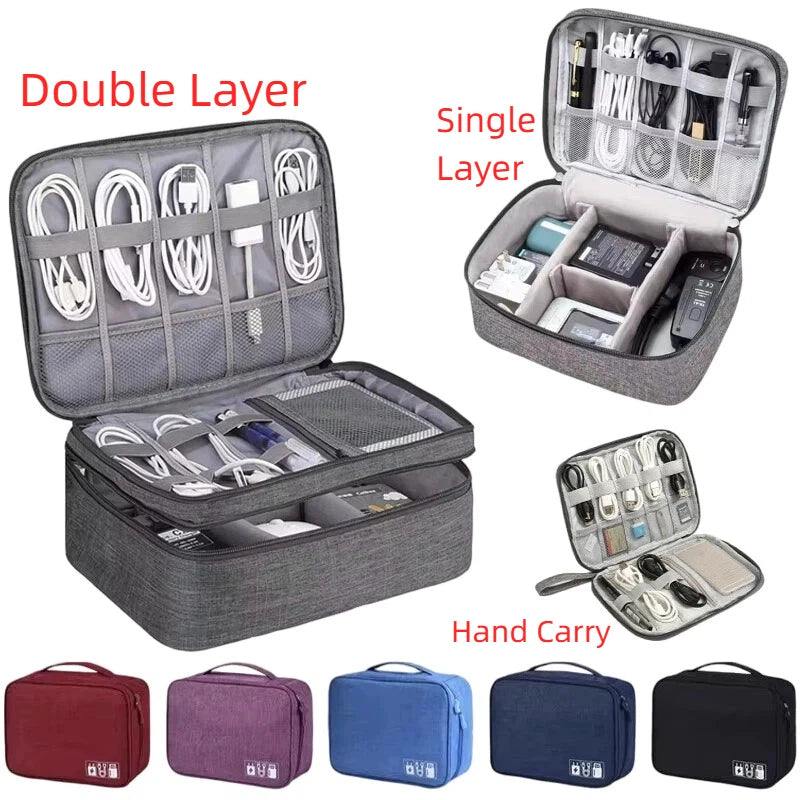 Travel Cable Storage Bag Portable WaterProof Digital Electronic Organizer USB Data Line Charger Plug Storage Bag Cable Organizer