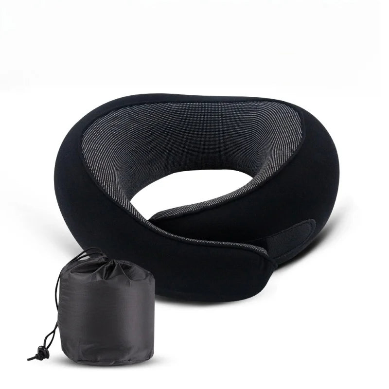 Portable U-shaped Travel Pillow 100% Memory Foam Snail Pillow Travel Neck Support Neck Pillow Adjustable Soft Noon Break Pillows