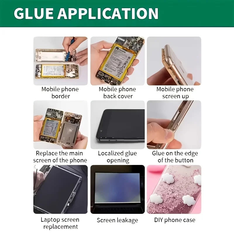 High-Viscosity Adhesive (50g Phone Repair Glue) – Waterproof, Transparent, Multi-Purpose Resin Glue – Includes Repair Tools