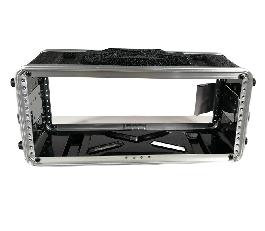Portable ABS Cabinet with Main Body Depth 210mm, Aviation Box Chassis Rack Shockproof Case for 19 inch Receiver
