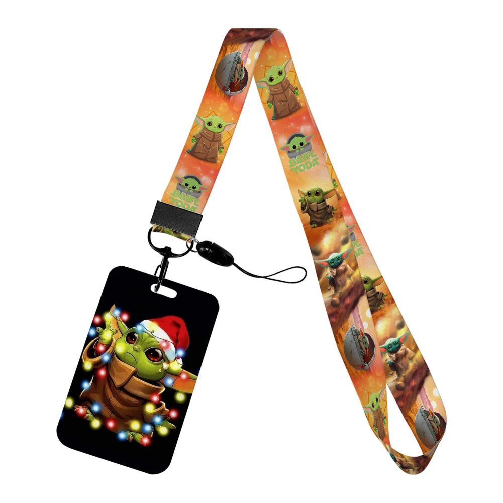 Cartoon Yoda Disney Card Holder Lanyards Minnie Card Holders Neck Strap for Keychain Kids Door Badge Holder Boy Girl Card Case