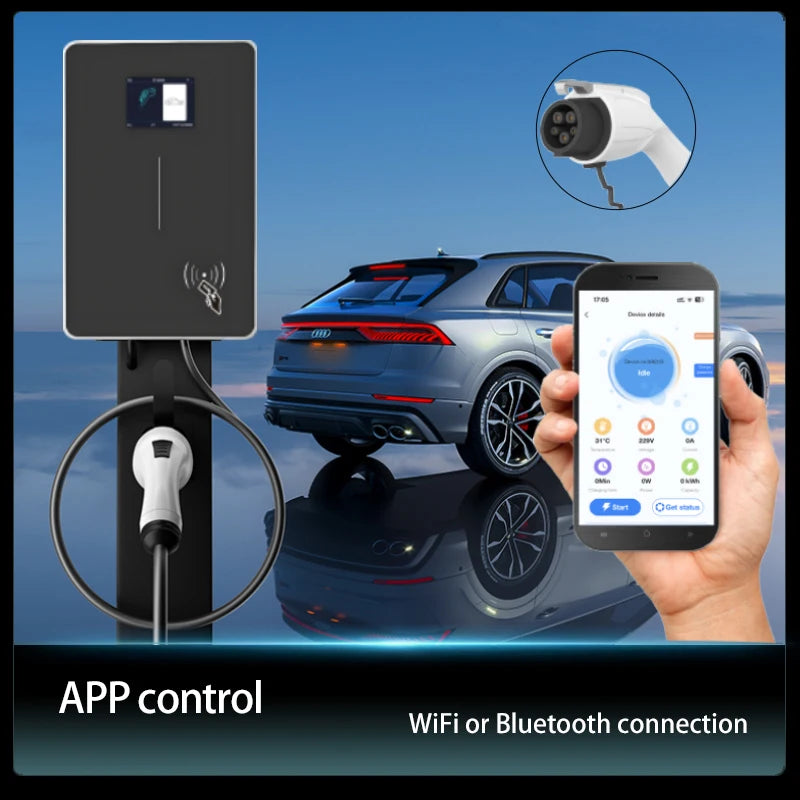 JIGU Type1 SAE J1772 EV Charger Station 32A Wallbox APP Function 7.6KW Charging Station Electric Vehicle Car