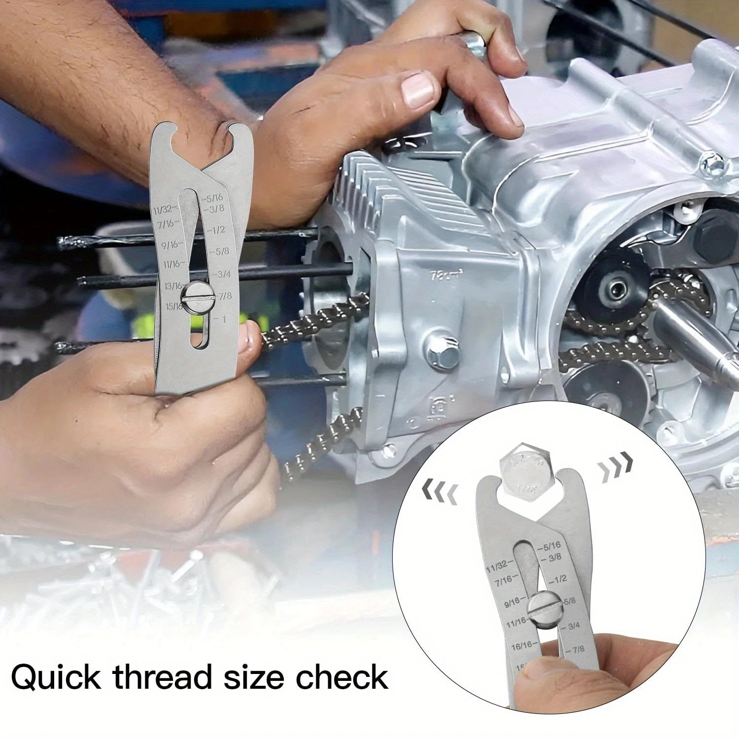1PC Precise Bolt Size Finder Keychain,  Size Catcher, Bolt and Nut Identifier Gauge Size Gauge Precise Bolt Size Finder Keychain