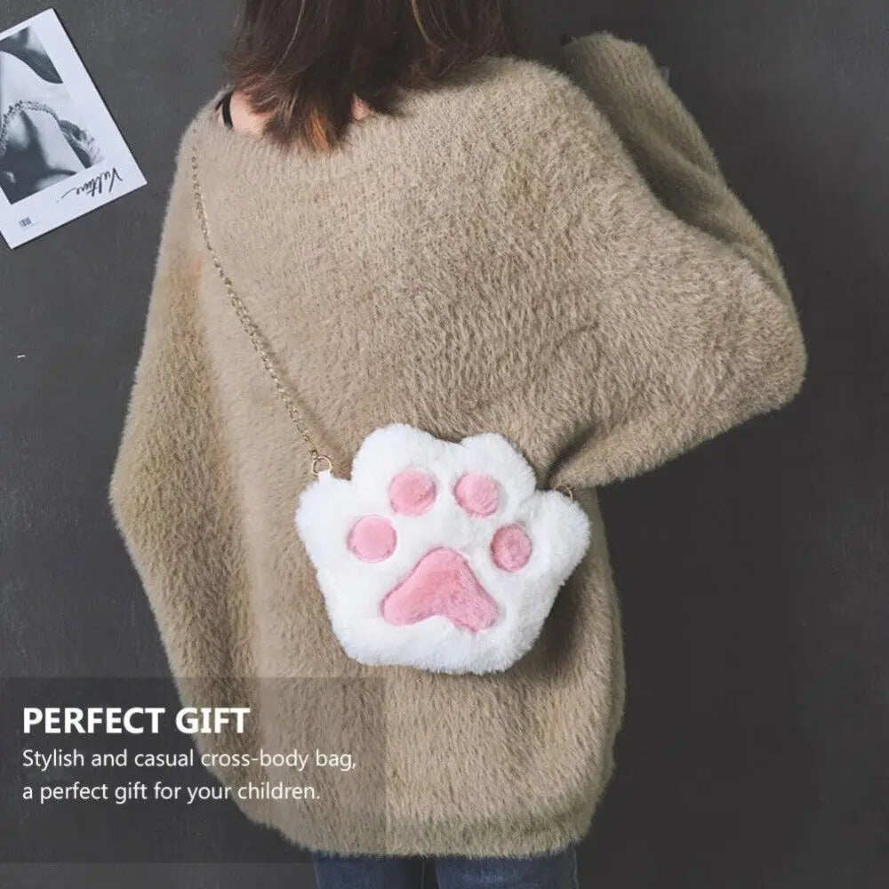 Fashion Crossbody Handbag Sweet Chain Messenger Bag  Bear Bag Shoulder Bag Cat Paw