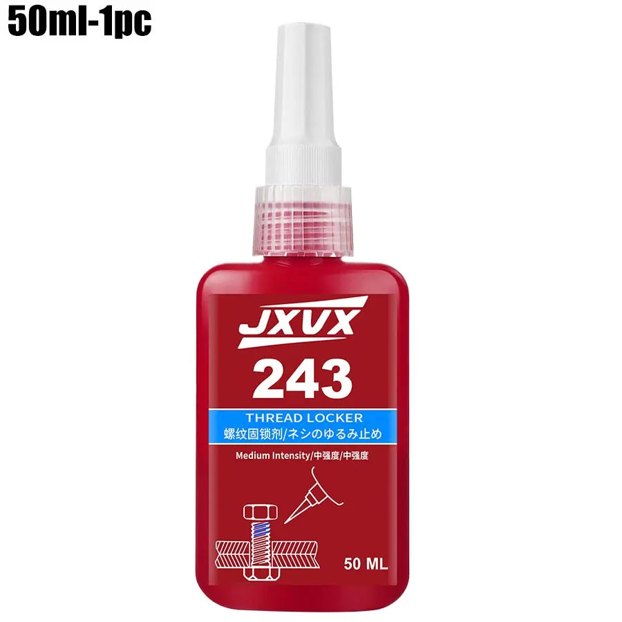 243 Threadlocker Medium Strength -Thread Locking Agent Sealant 50ml Anaerobic Glues Anti Loose Screw Glues Fastening Quickly Cured Threadlocker Adhesive for Screw.