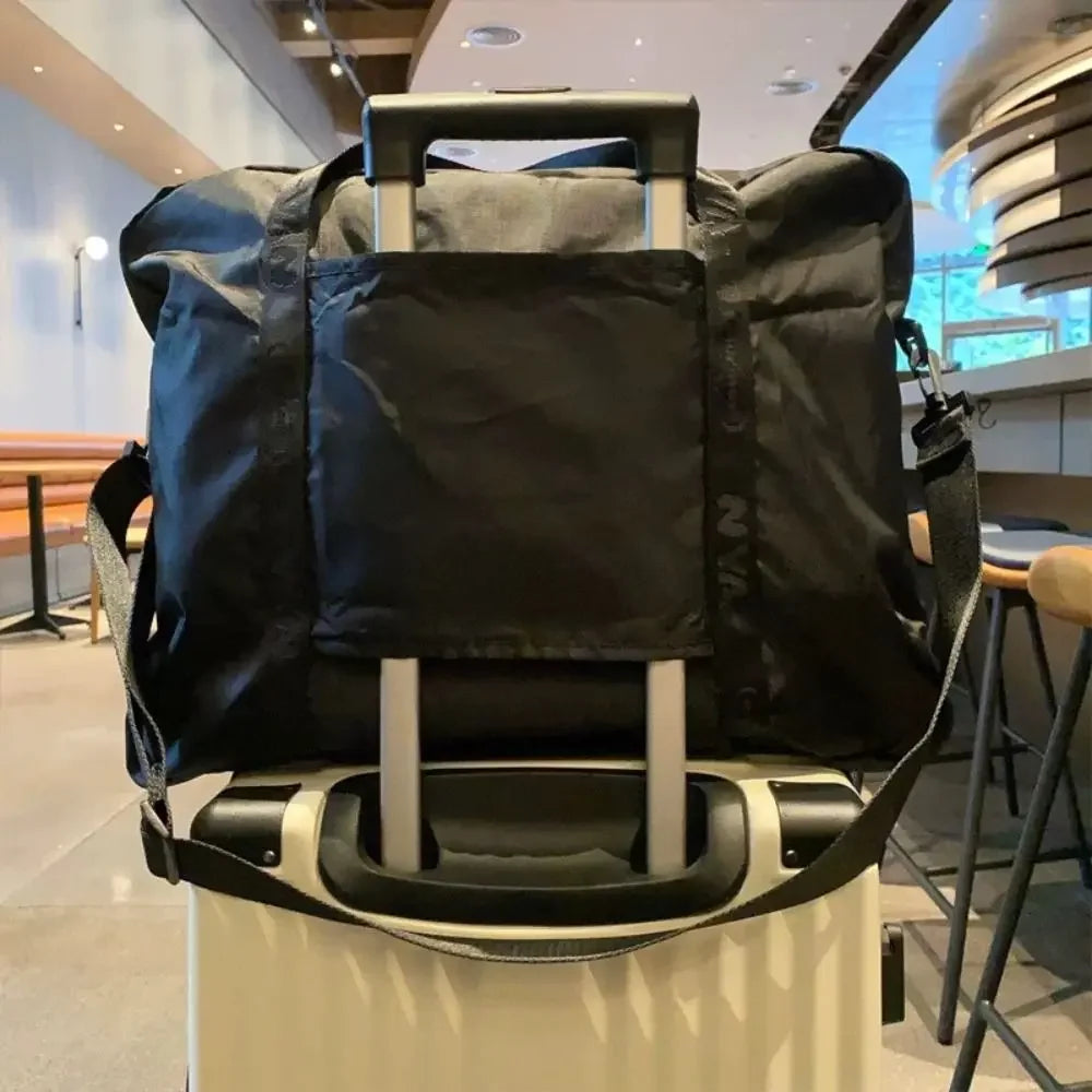 Shoulder Bag Cartoon Cat Nylon Cloth Bag Wet Dry Separation Nylon Travel Luggage Bag Portable Durable Gym Storage Bag