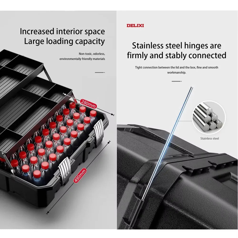 Multifunctional Tool Storage Box Plastic ABS Multiple Specifications with Handle Portable Tool Organizer Thickened