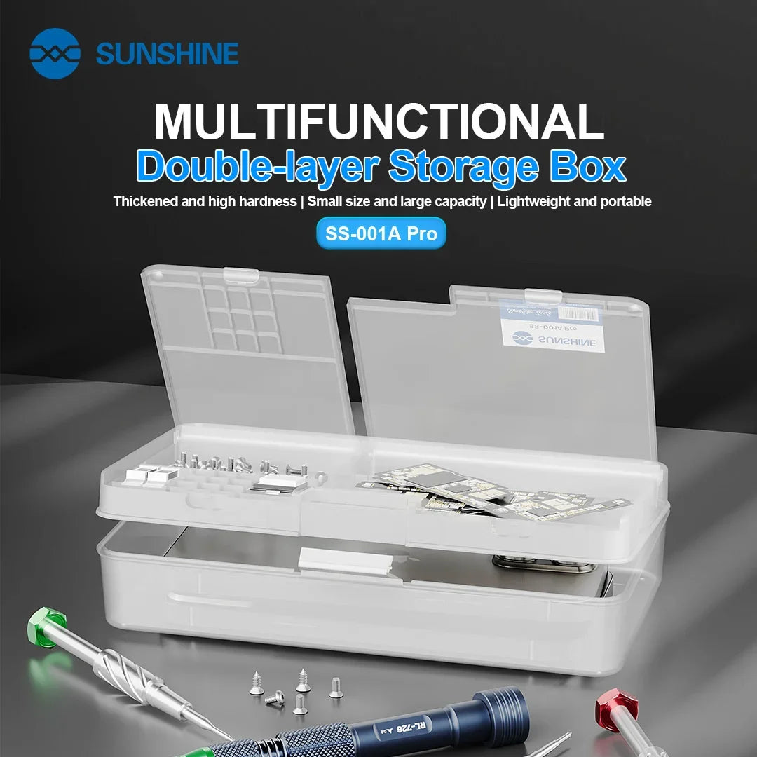 SUNSHINE SS-001A Pro Double-laver Storage Box Thickened High Hardness Small Size Large Capacity Motherboard Screw Storage Tool