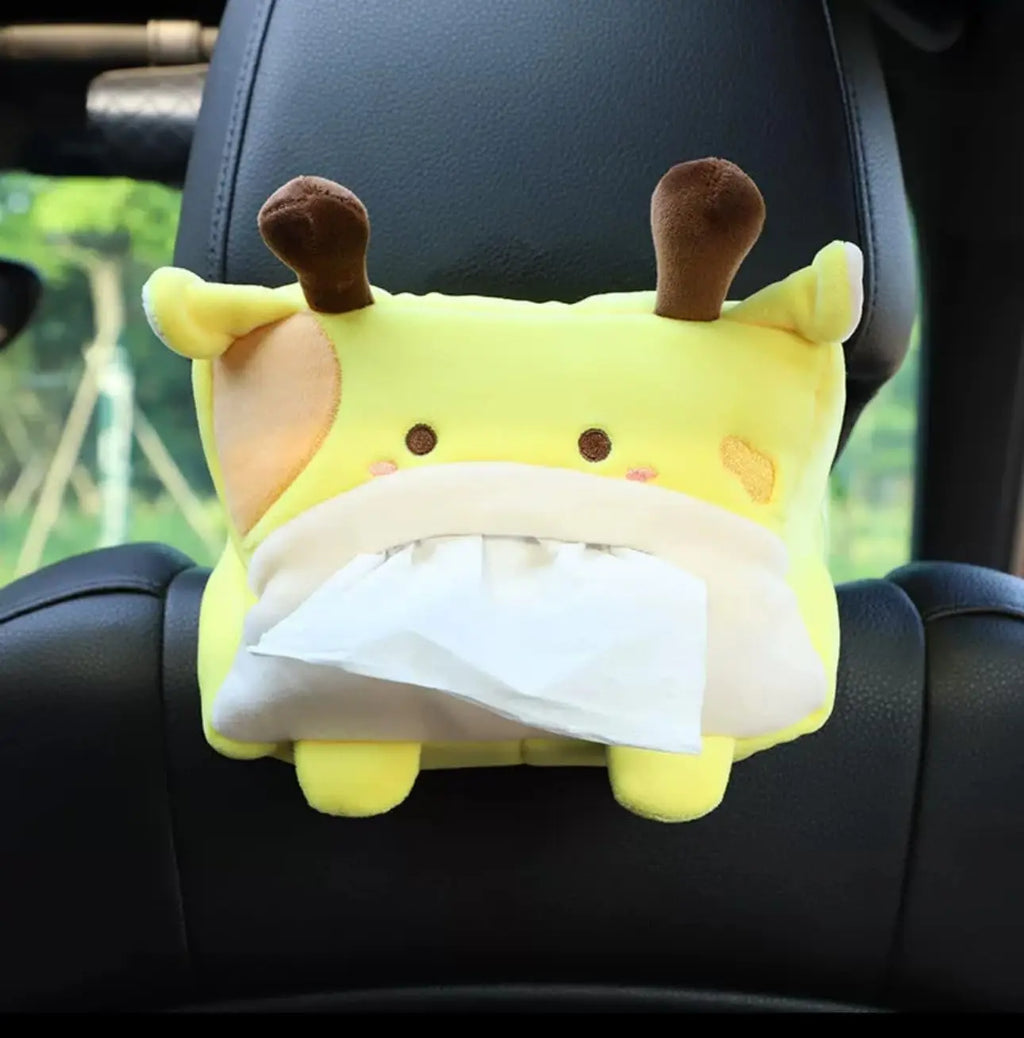 Car Cartoon Penguin Seatback Hanging Tissue Holder Armrest Box Decor