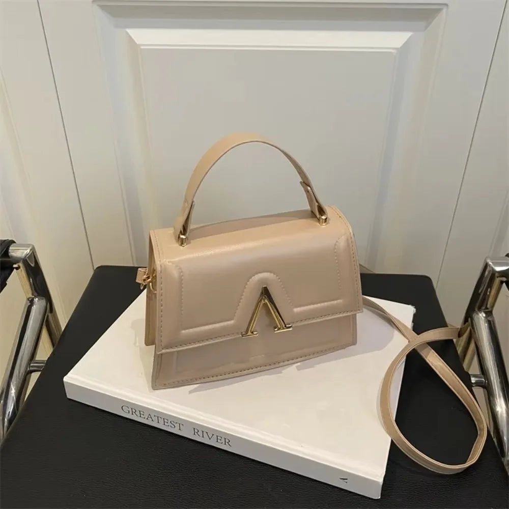 Casual Retro Shoulder Bag Candy Color Street Trend Crossbody Bag PU Material Large Capacity Ladies Handbag
