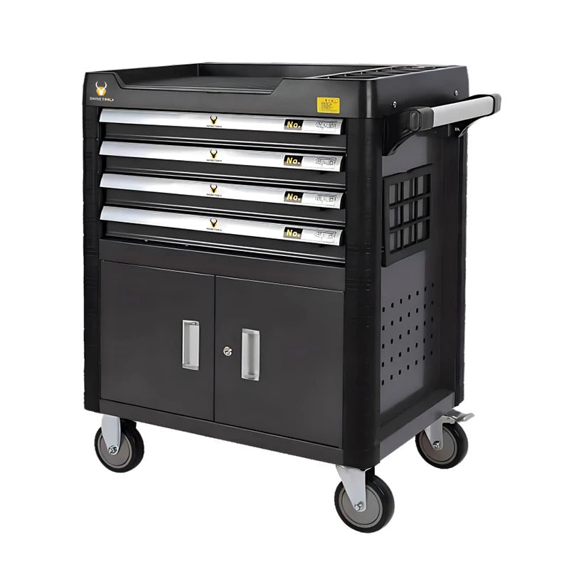 Professional Steel Tool Box with 4 Drawers 158 Pieces OEM/ OBM Customizable Wheel & Push Handle for Workshops and Garages