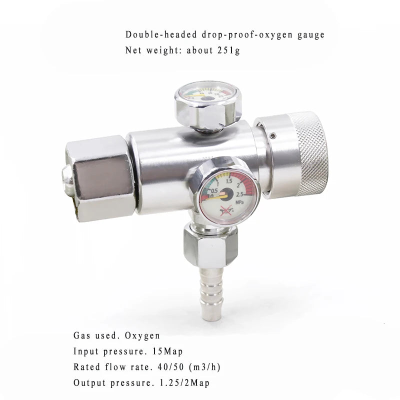 Oxygen Pressure Regulating Valve Gauge Acetylene/ Propane Meter 8mm Thread Brass Adjustable Pressure Reducing Valve 감압기