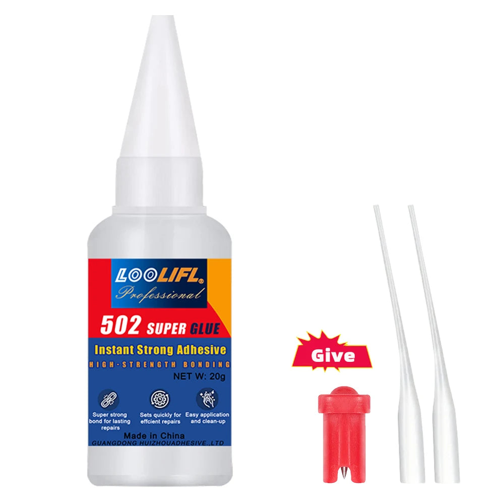 502 High-Strength Cyanoacrylate Glue Fast-Drying Adhesive for Automotive Bumpers, Metal & Plastic, Ideal for Repairs & DIYFixes
