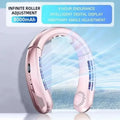 Lenovo 8000mAh USB Hanging Neck Fan Portable Bladeless Mini Rechargeable Mute LED Digital Display Electric Fans Air Cooler New
