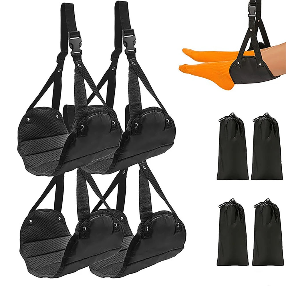 Portable Adjustable Footrest Hammock for Airplane Travel Long Flight Bus Train Office Travel Accessories for Leg Rest Foot Sling