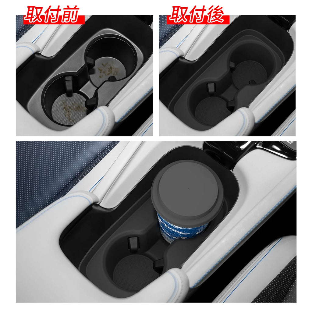 for Honda Prelude BF1 2025 Center Console Cup Holder Black TPE Insert Drinks Storage Box Car Interior Accessories