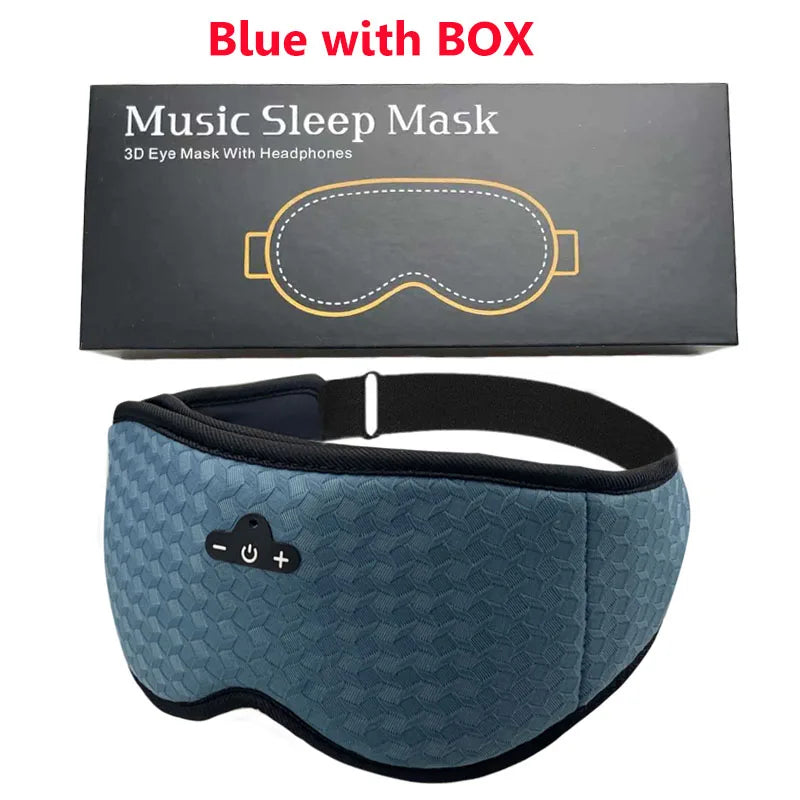 Bluetooth Sleeping Headphones 3D Eye Mask Travel Music Play Soft Elastic Breathable Stereo Music Earphones with HD Microphone