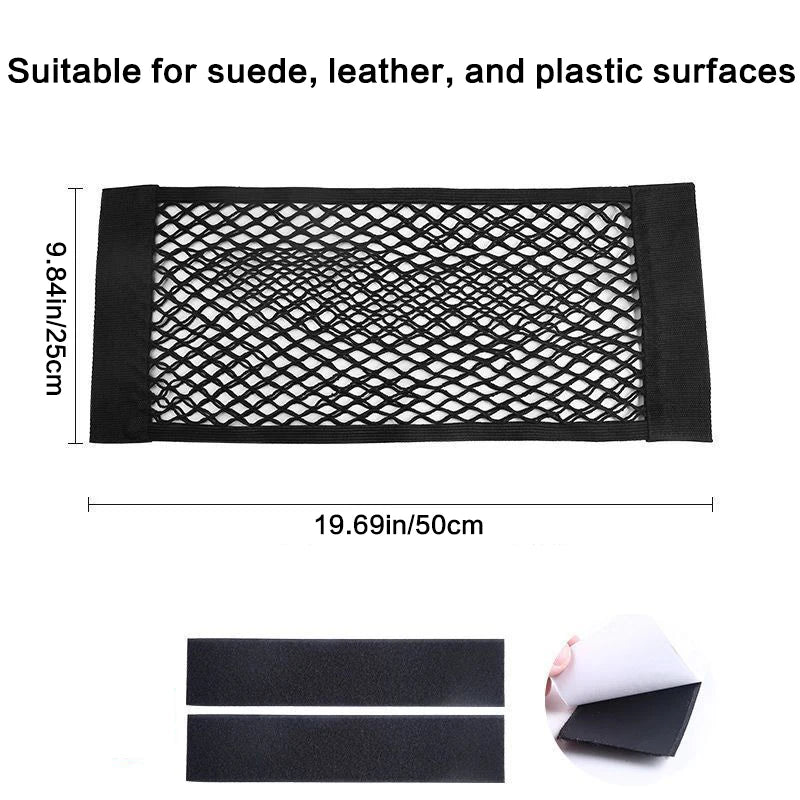 Universal Car Pouch Mesh Ceiling Netting Storage Auto Wall Sticker Net Pocket Elastic Trunk Organize Bag  Load  Mesh Storages