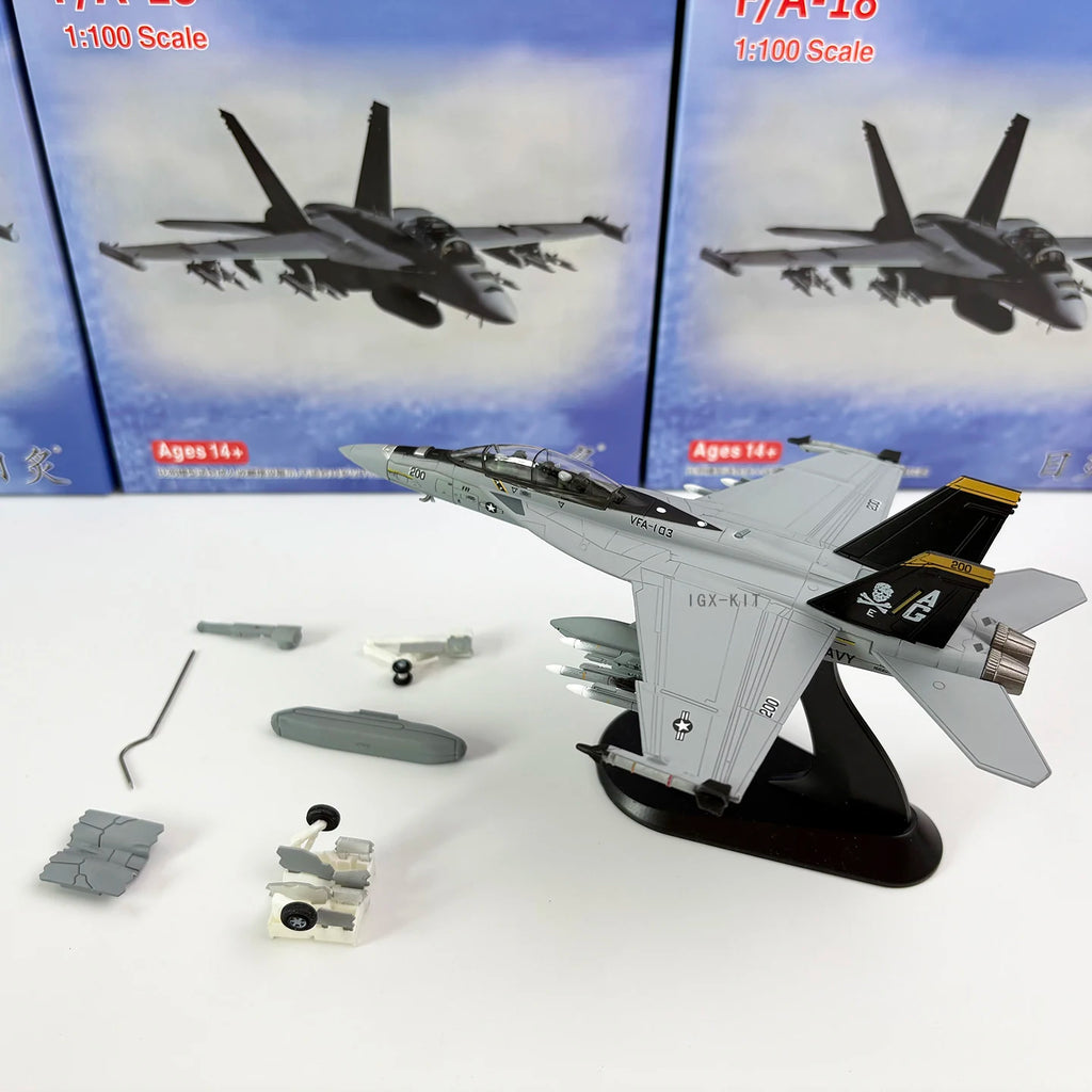 1/100 Scale U.S. Navy F/A-18 Pirate Flag Squadron F18 Carrier-Based Fighter Metal Diecast Finished Military Plane Model