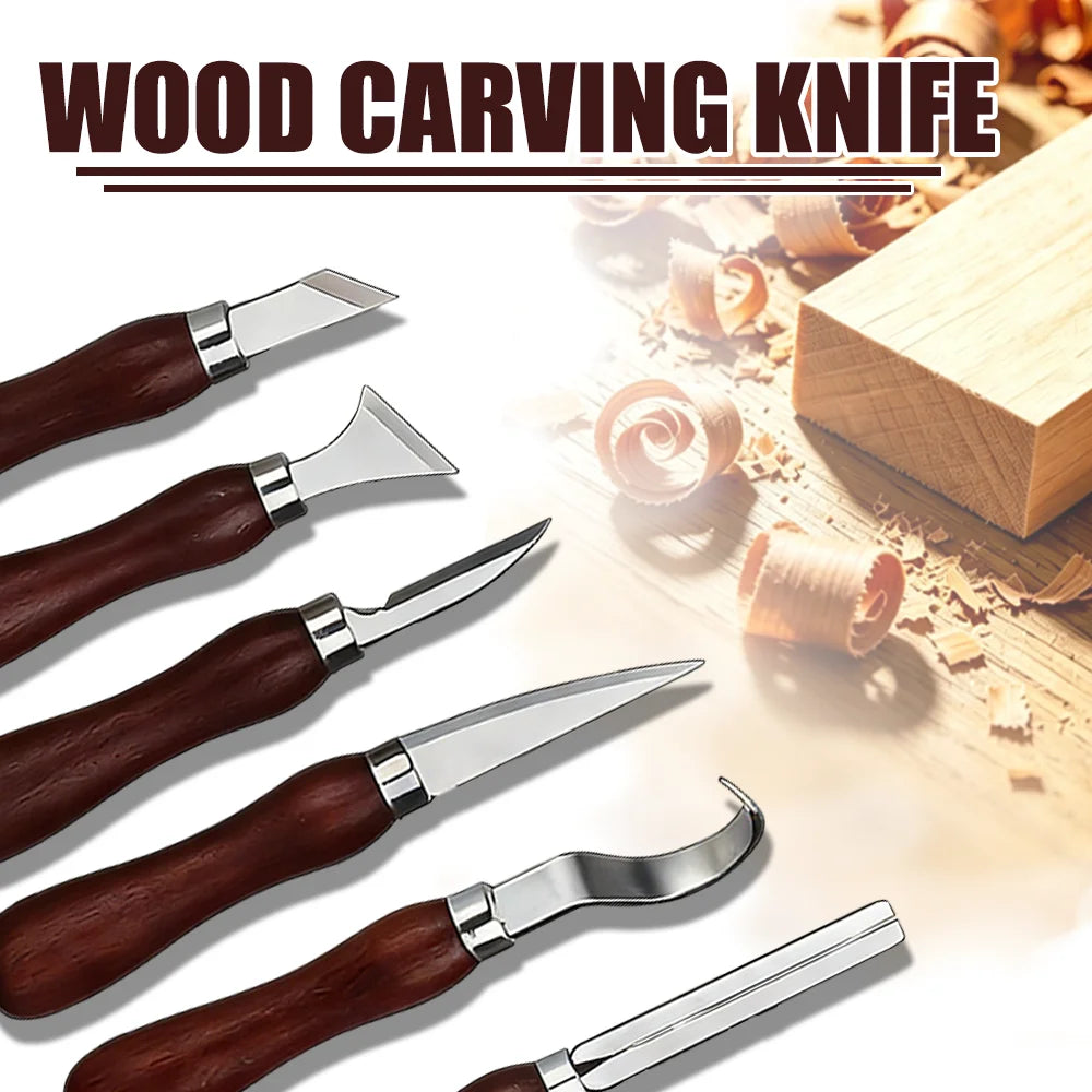 Wood Carving Knife Chisel Set, Stainless Steel Wood Whittling Knife for DIY Woodworkers/Detail Carving, Leather Craft Beveller