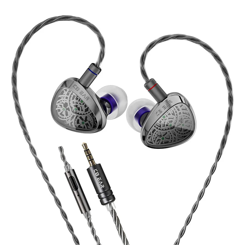 KBEAR TBX Tourbillon X  IEMS in-Earphone Wired Headphones 10mm CVD-Coated Carbon Fiber Diaphragm Deep BassGaming Headset