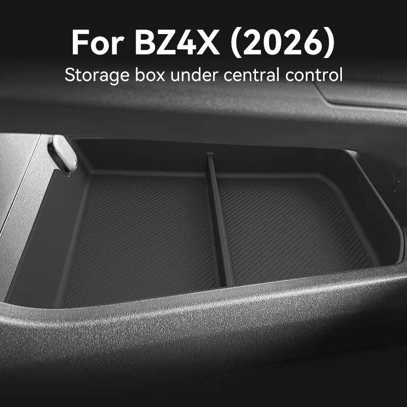 For Toyota BZ4X 2026 RHD Center Console Lower Storage Box Anti-Slip TPE Organizer Tray Right Hand Drive Car Interior Accessories