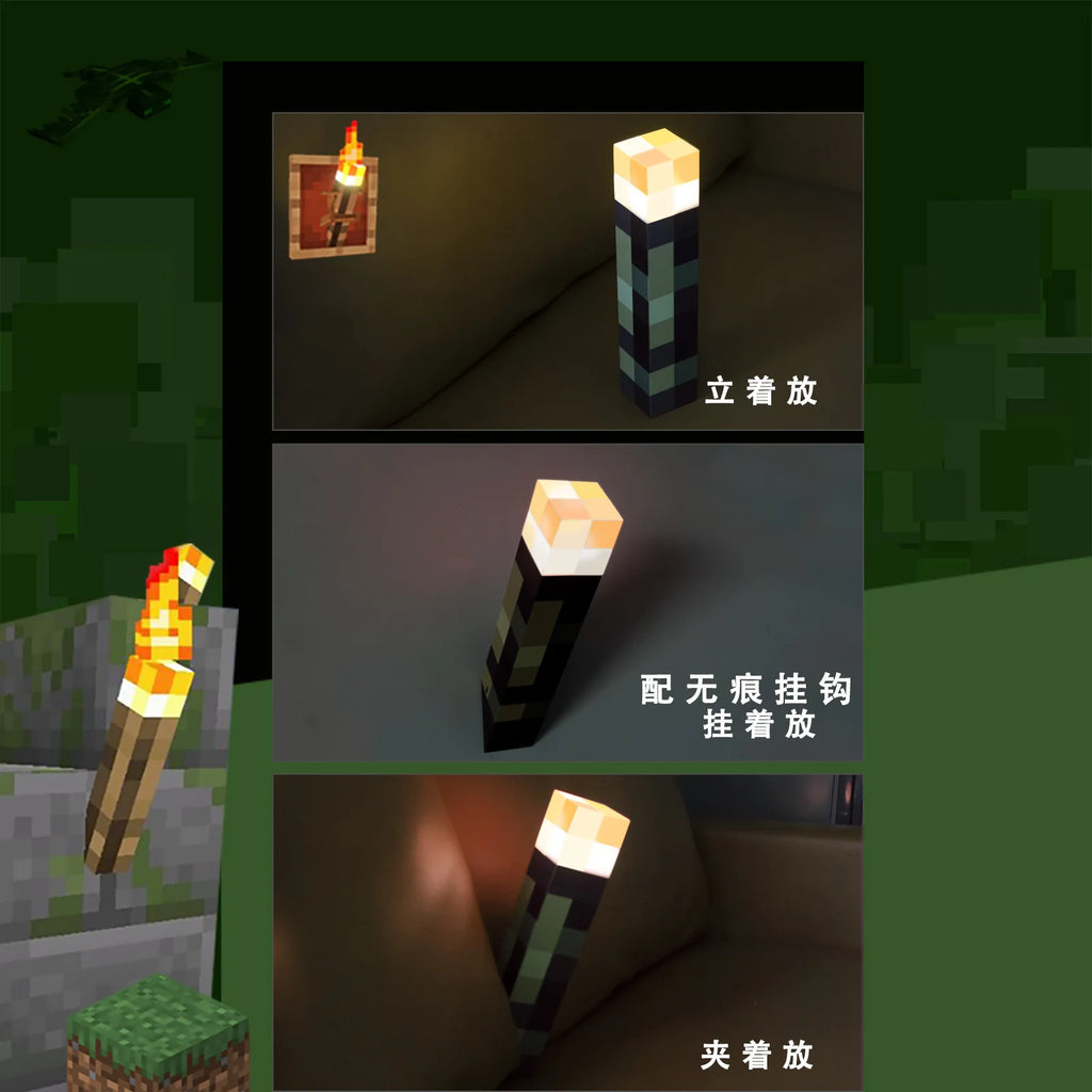 LED Light Figure Toys Game Torch Lamp Night Light Game Merchandise M C Torch Light Model Ambient Decorative Light Birthday Gifts