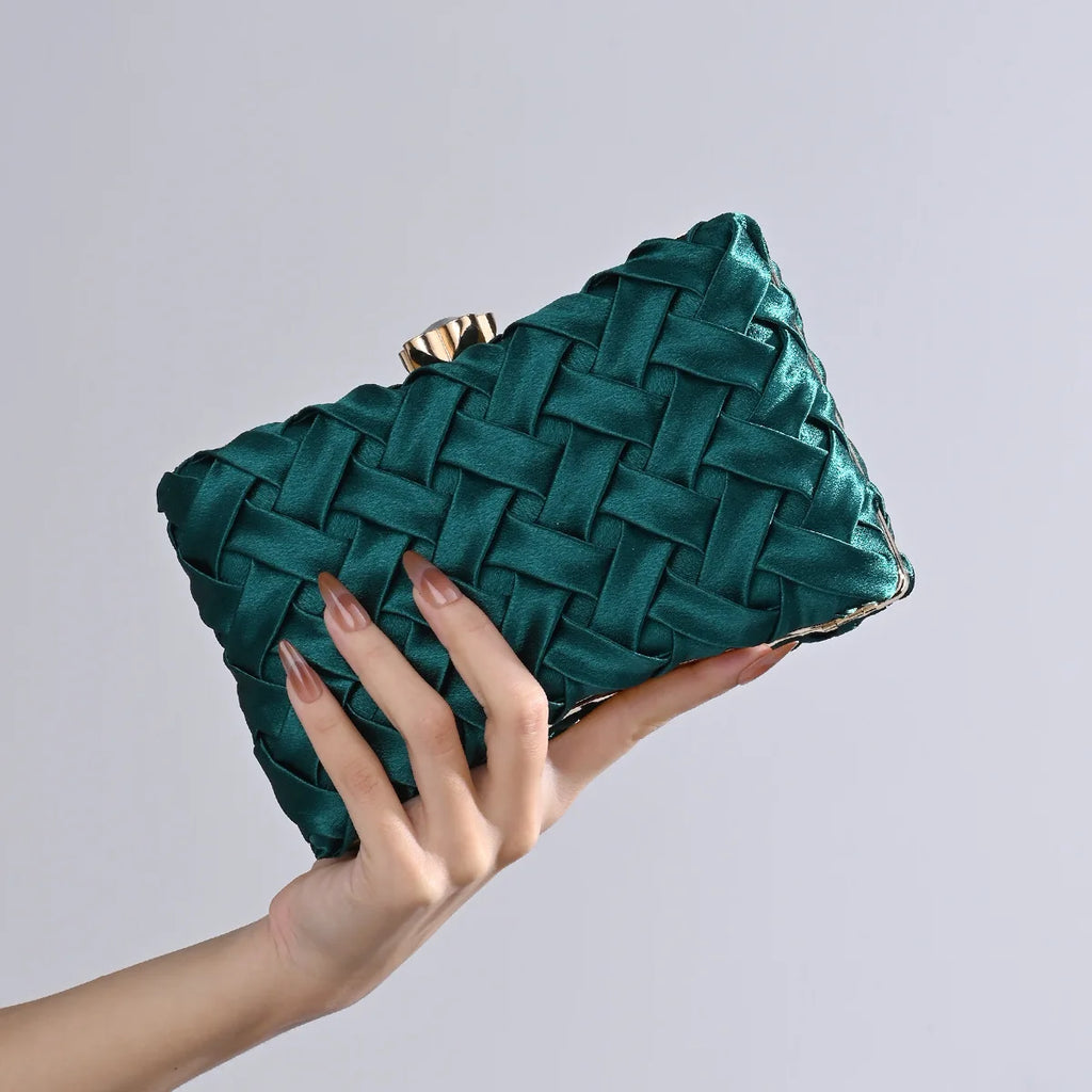 Women Evening Bags Luxury Design Party Wedding Chain Shoulder Bag Fashion Clutch Silk Handbag Purse For Cell Phone Makeups Keys