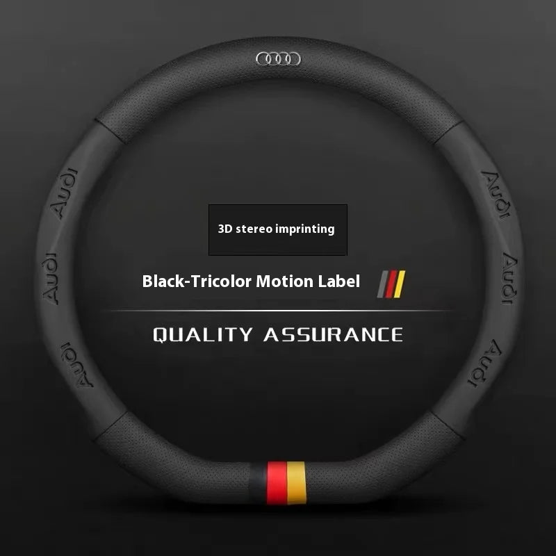 Car Steering Wheel Cover for Audi ABT A1 A2 A3 A4 A5 A6 A7 A8 Q2 Q3 Q4 Q5 Q7 Q8 TT RS3 RS4 RS5 RS6 RS7 S3 S4 S5 S6 S7 S8 S Line