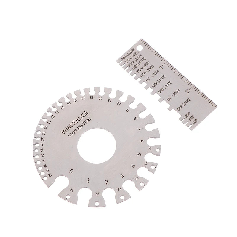 0-36 AWG SWG Wire Gauge, Stainless Steel Diameter Measurer for Welding Inspection