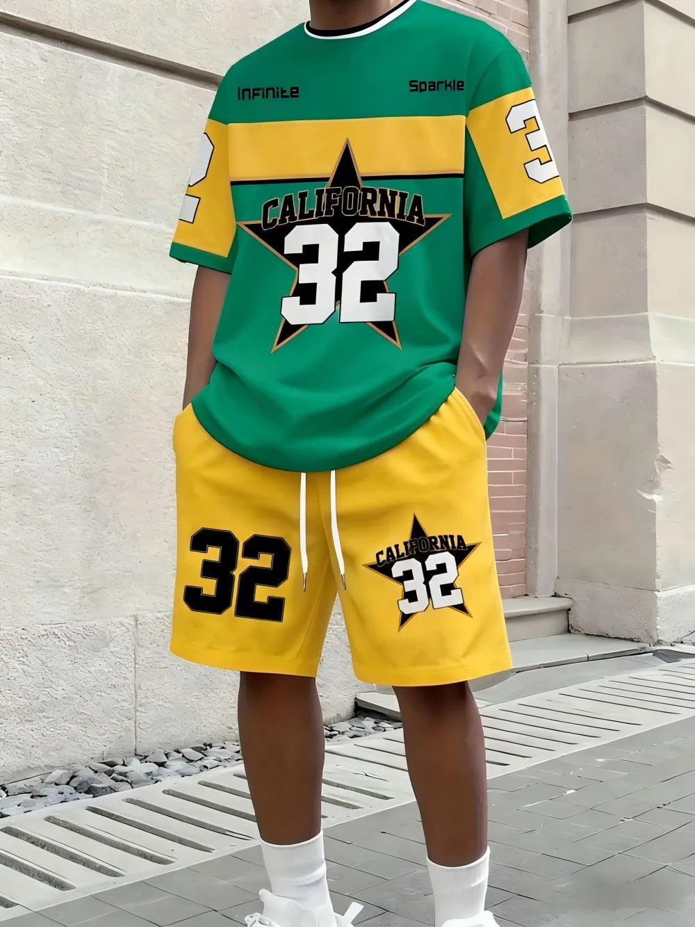 2026 Summer New Men's Short-Sleeved Shorts Set - Street Casual Fashion Comfortable Soft 3D Digital Pattern Printing