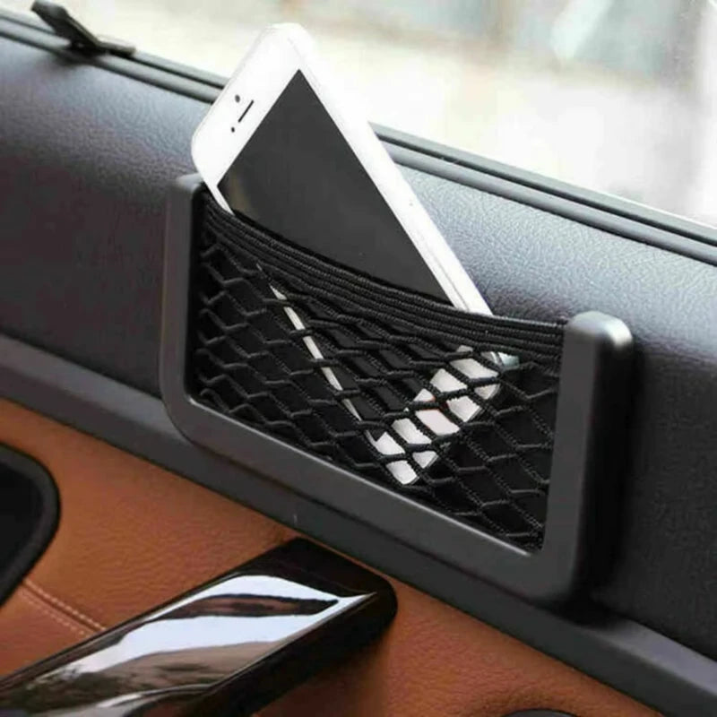 4PCS Car Storage Net Bags Mesh Pockets Universal Car Seat Side Back Storage Net Bag Phone Holder Pocket Organizer