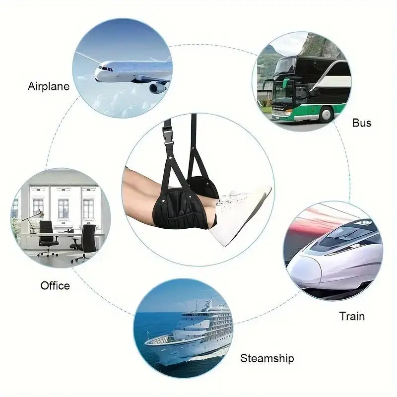 Portable Airplane Footrest,Leg Plane Travel Footrests,Foot Hammock Flight,Feet Rest Hanger for Planes,Train,Office,Car Women Men