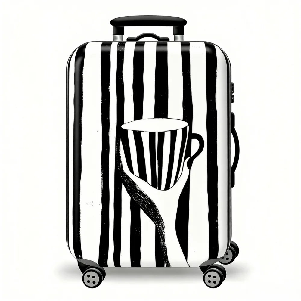 Washable cartoon dog abstract line printed suitcase cover, elastic all-inclusive protective cover, standard tie rod suitcase.