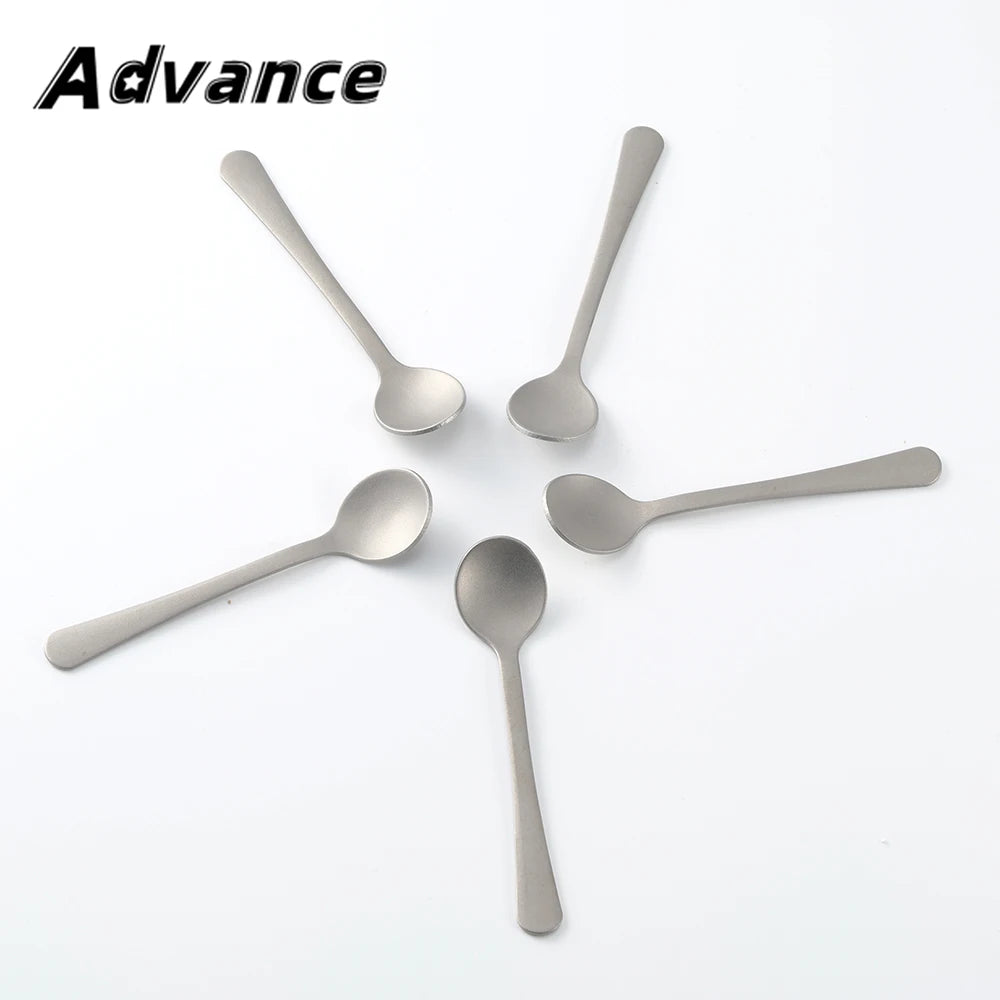 Mini Size Titanium Alloy Small Dessert Spoon Outdoor Camping Coffee Mixing Spoon