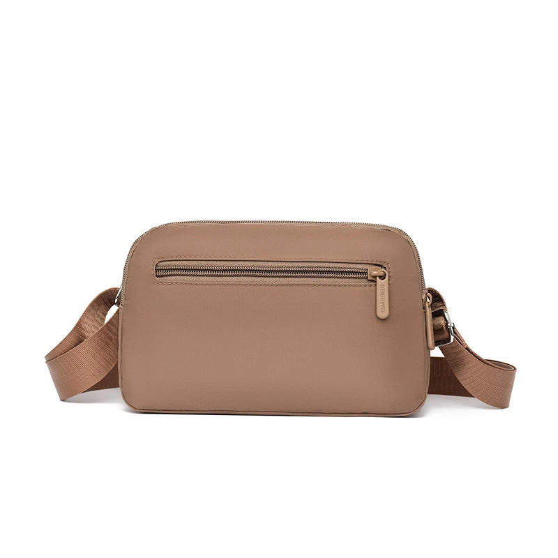 Ladies Nylon Crossbody Bag Wear Resistant Multi Layer Storage Adjustable Strap for Shopping Walking Errands Outdoor Daily Carry