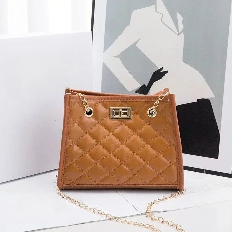 Women's Tote Bags, Handbag with Chains, Diamond Lattice Underarm Luxury Shoulder Bag for Ladies Designer Bag
